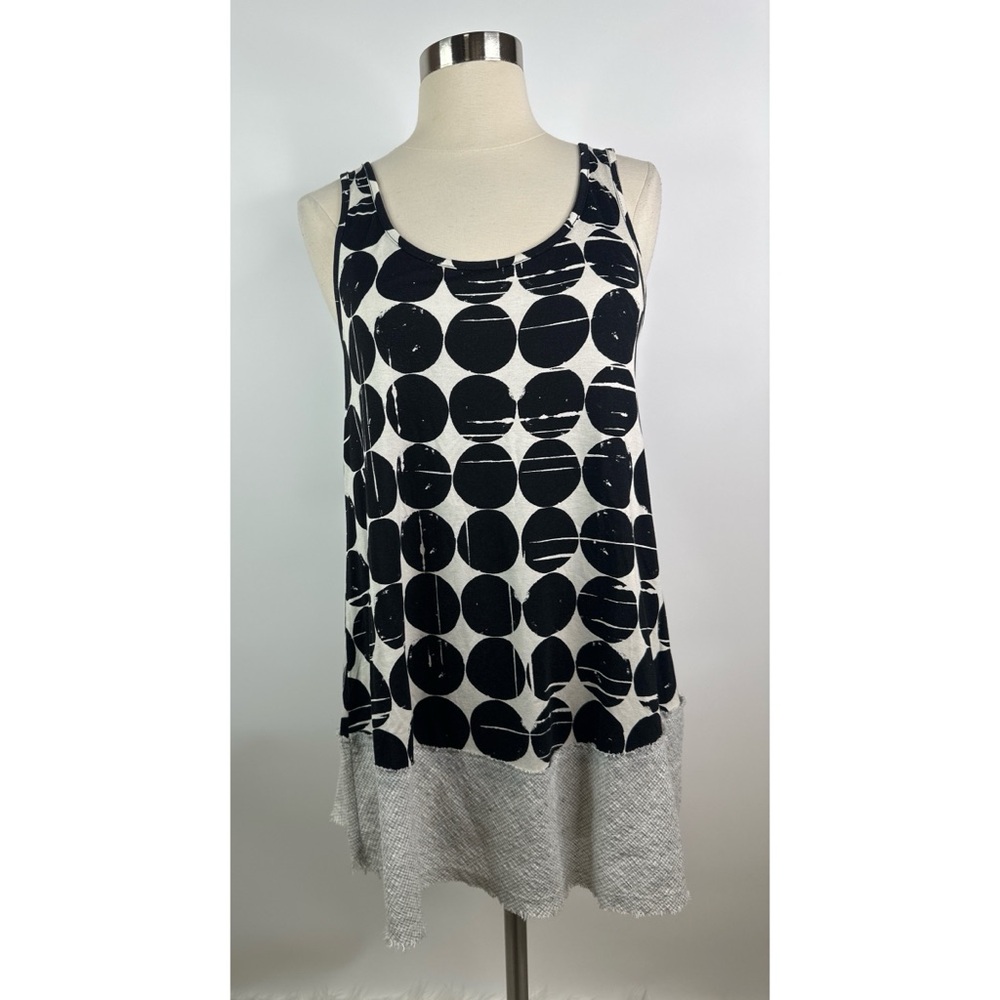 Alembika Lagenlook sleeveless mixed prints women’s tunic top